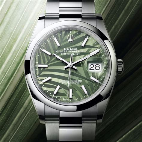 rolex datejust olive green palm|Rolex olive green dial.